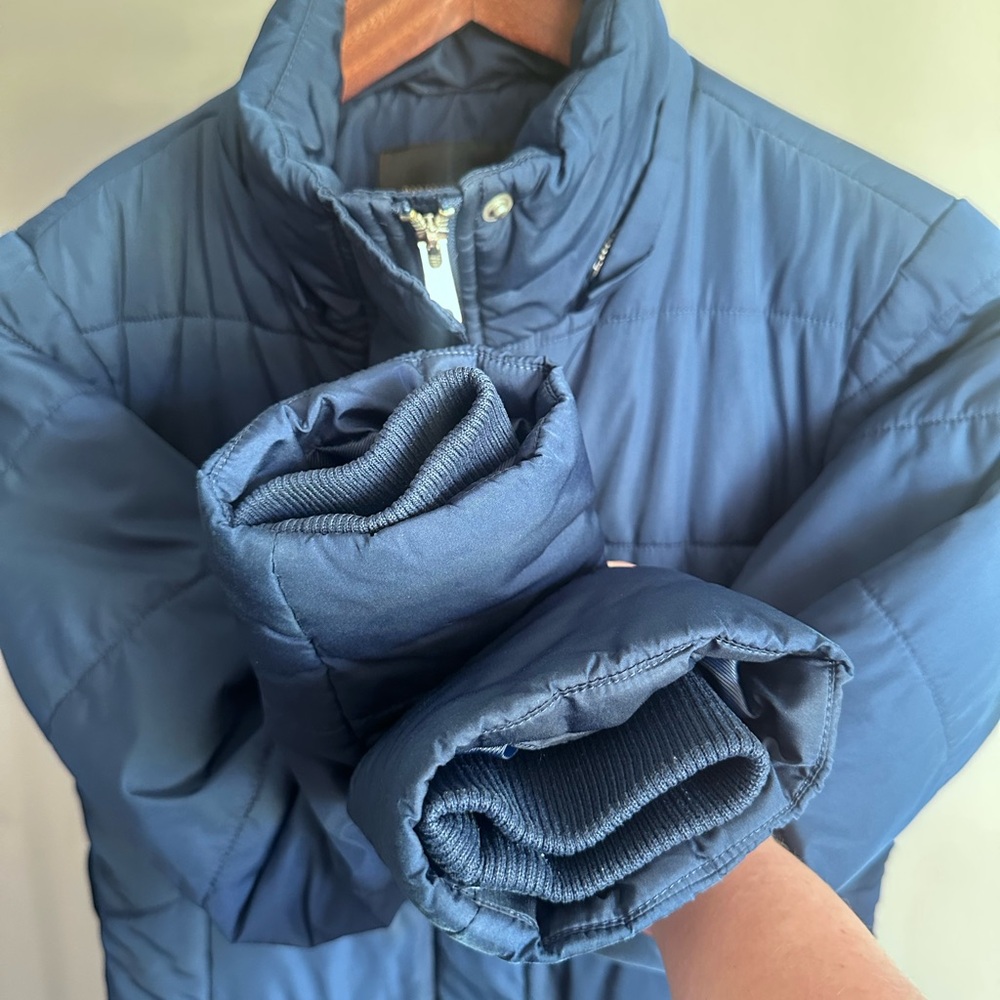 Banana Republic Women’s Down Puffer Jacket – Size XS | Blue Long Winter Coat - Picture 8 of 16